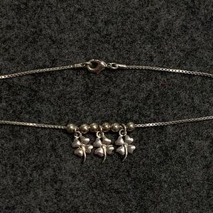 Silver Cloverleaf Ankle Bracelet